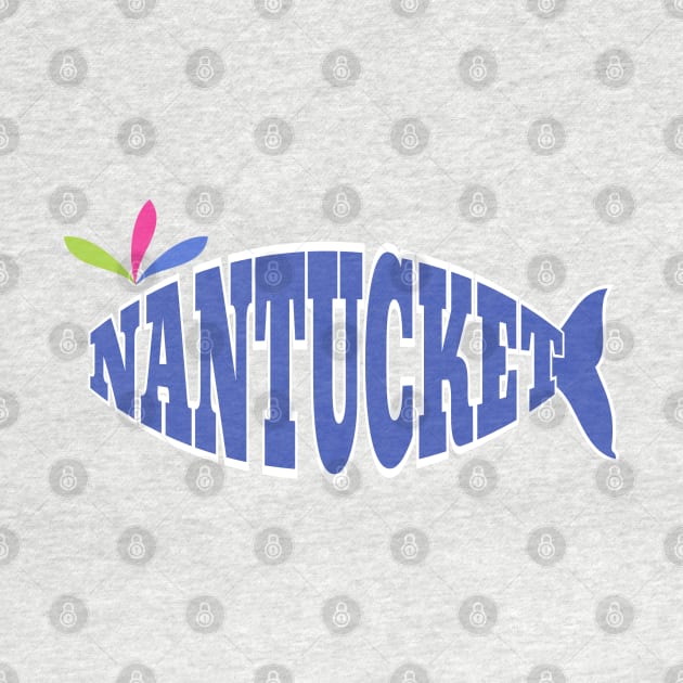 Cute Blue Nantucket Whale - Word Art by emrdesigns
